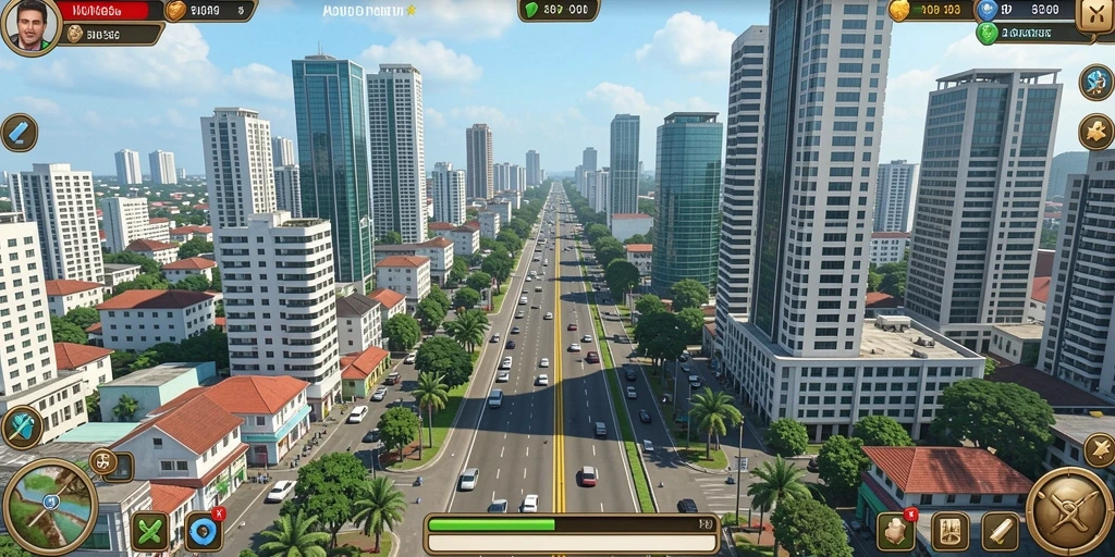 Menampilkan karakter utama siap untuk berpetualang.